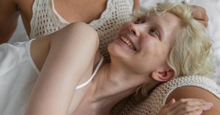 Happiness - A Woman Lying on the Lap